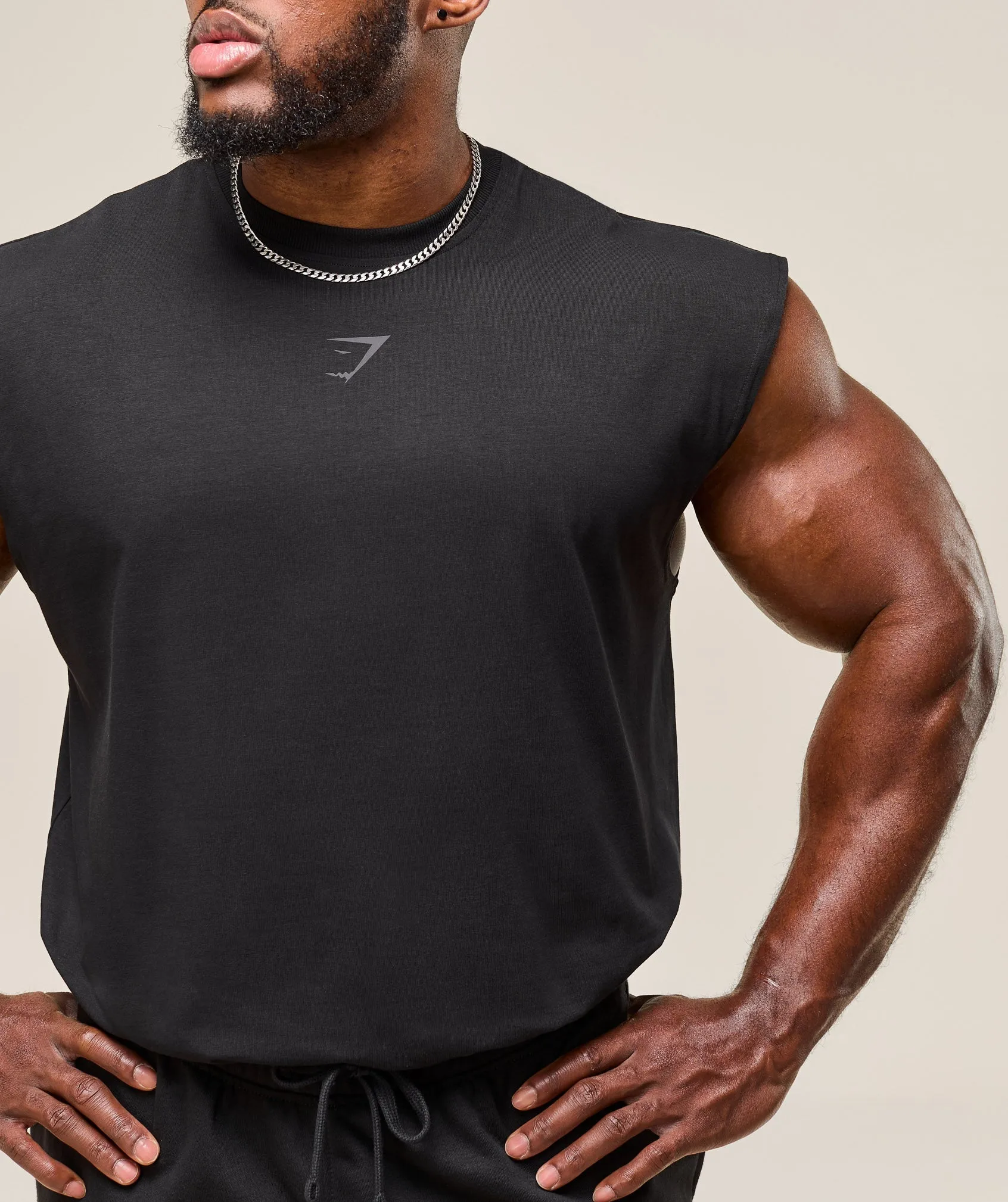 Gymshark Power Cut Off Tank - Black sold by Gymshark product image thumbnail 5