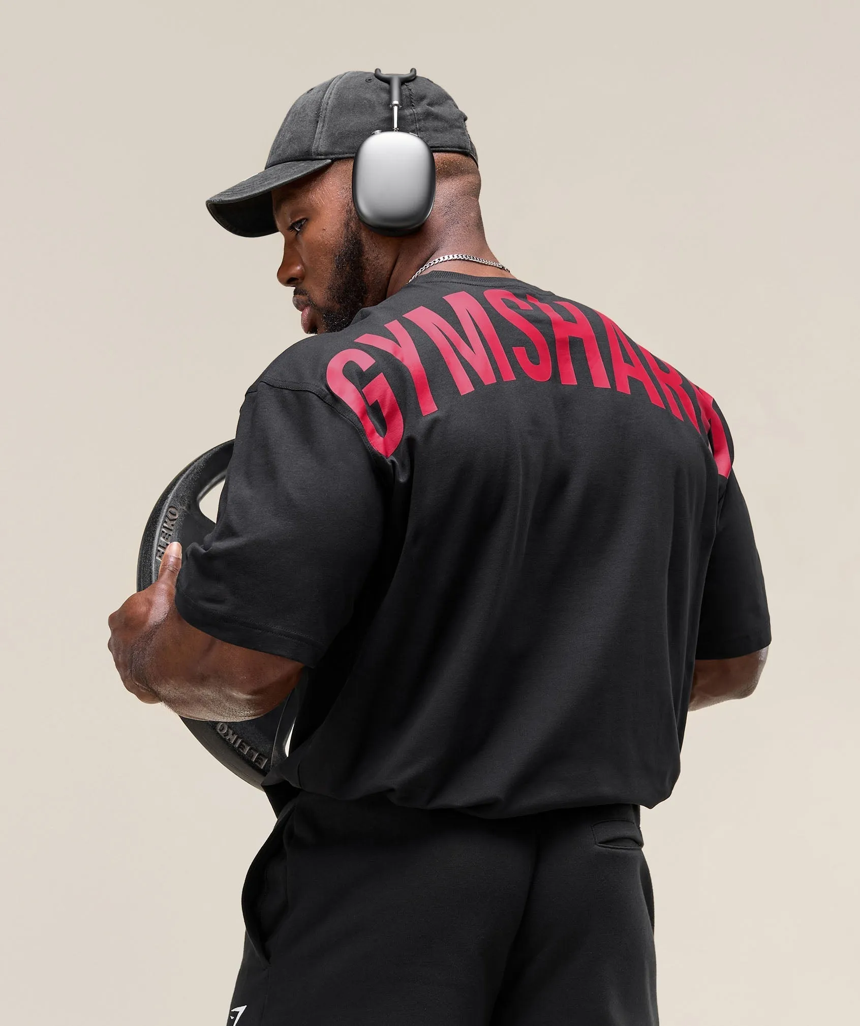 Gymshark Power T-Shirt - Black/Conditioning Red sold by Gymshark