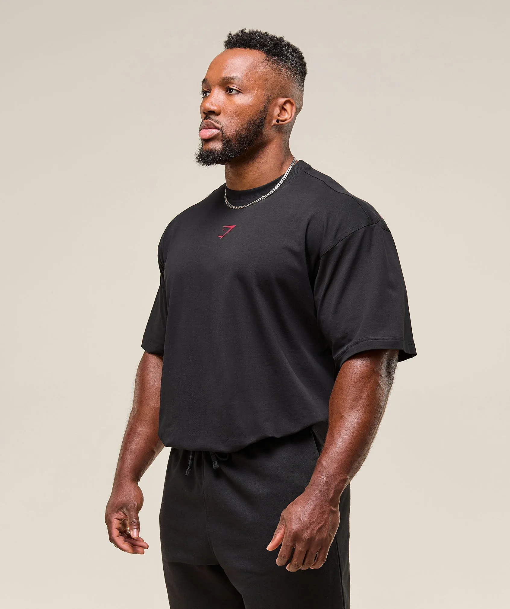 Gymshark Power T-Shirt - Black/Conditioning Red sold by Gymshark product image thumbnail 5