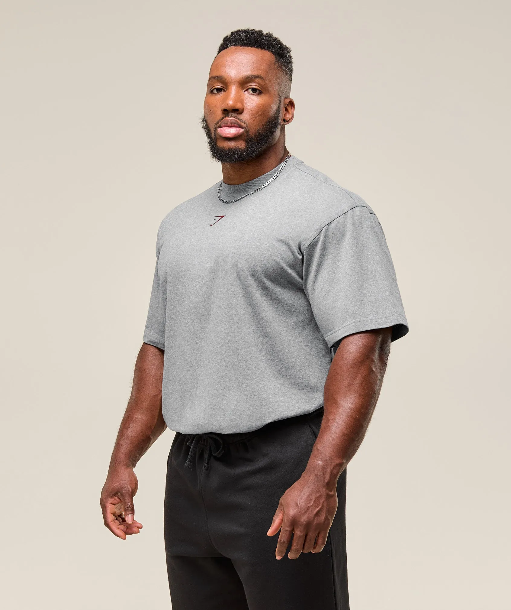 Gymshark Power T-Shirt - Charcoal Core Marl/Sets Red sold by Gymshark product image thumbnail 5