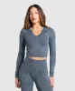 Gymshark Adapt Camo Seamless Long Sleeve Top - Titanium Blue/Denim Grey sold by Gymshark