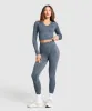Gymshark Adapt Camo Seamless Long Sleeve Top - Titanium Blue/Denim Grey sold by Gymshark