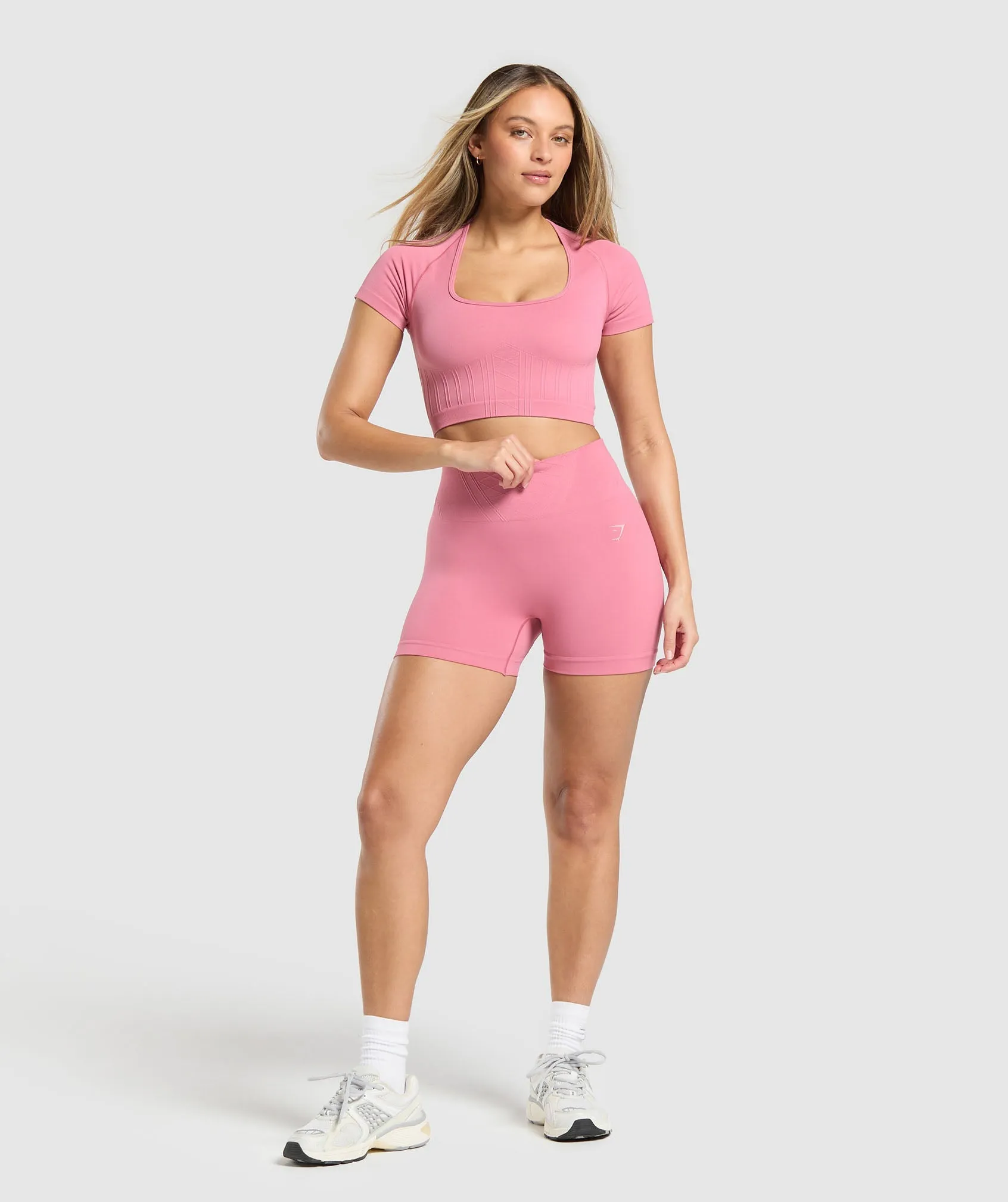 Gymshark Corset Seamless Shorts - Sunset Pink sold by Gymshark product image thumbnail 4