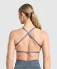 Gymshark Adapt Camo Cross Back Sports Bra - Titanium Blue/Denim Grey sold by Gymshark