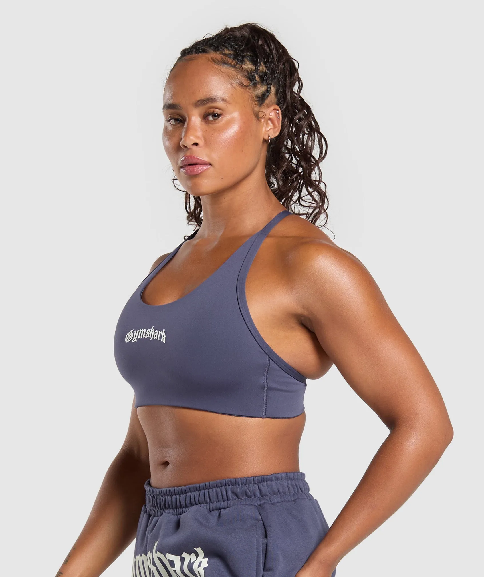 Gymshark Strength Department Graphic Sports Bra - Weighted Purple sold by Gymshark product image thumbnail 3