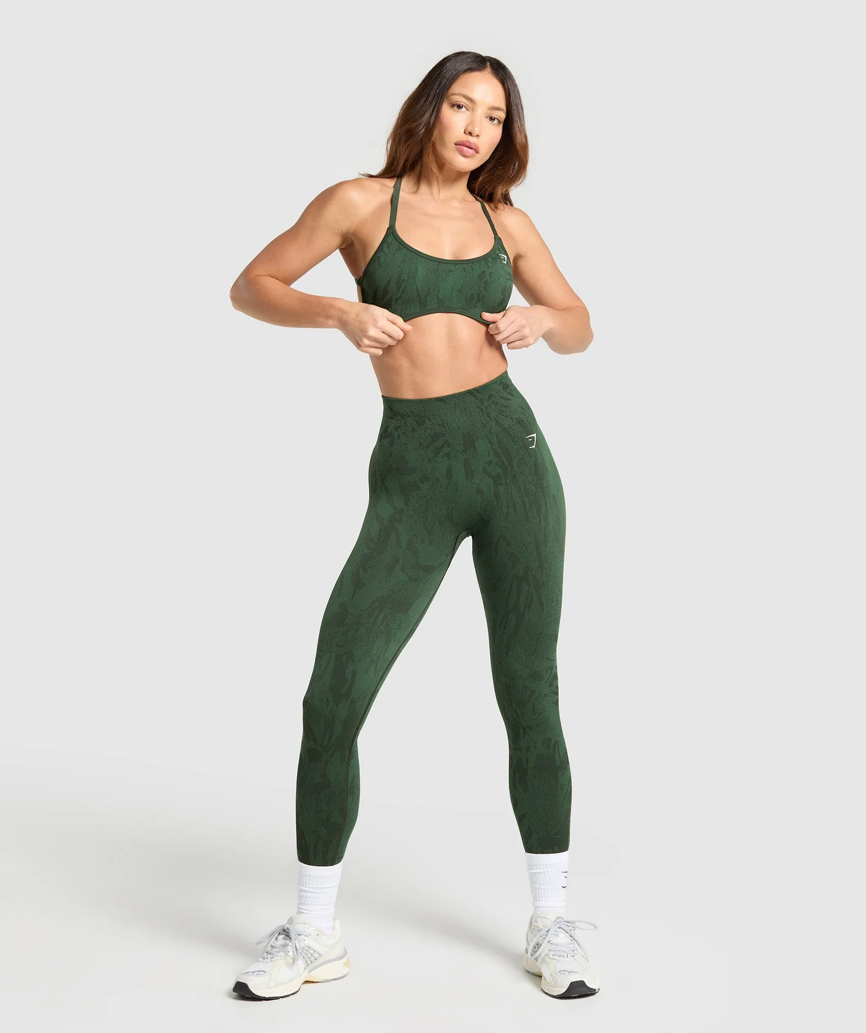 Gymshark Adapt Camo Cross Back Sports Bra - Trail Green/Classic Green sold by Gymshark product image thumbnail 4