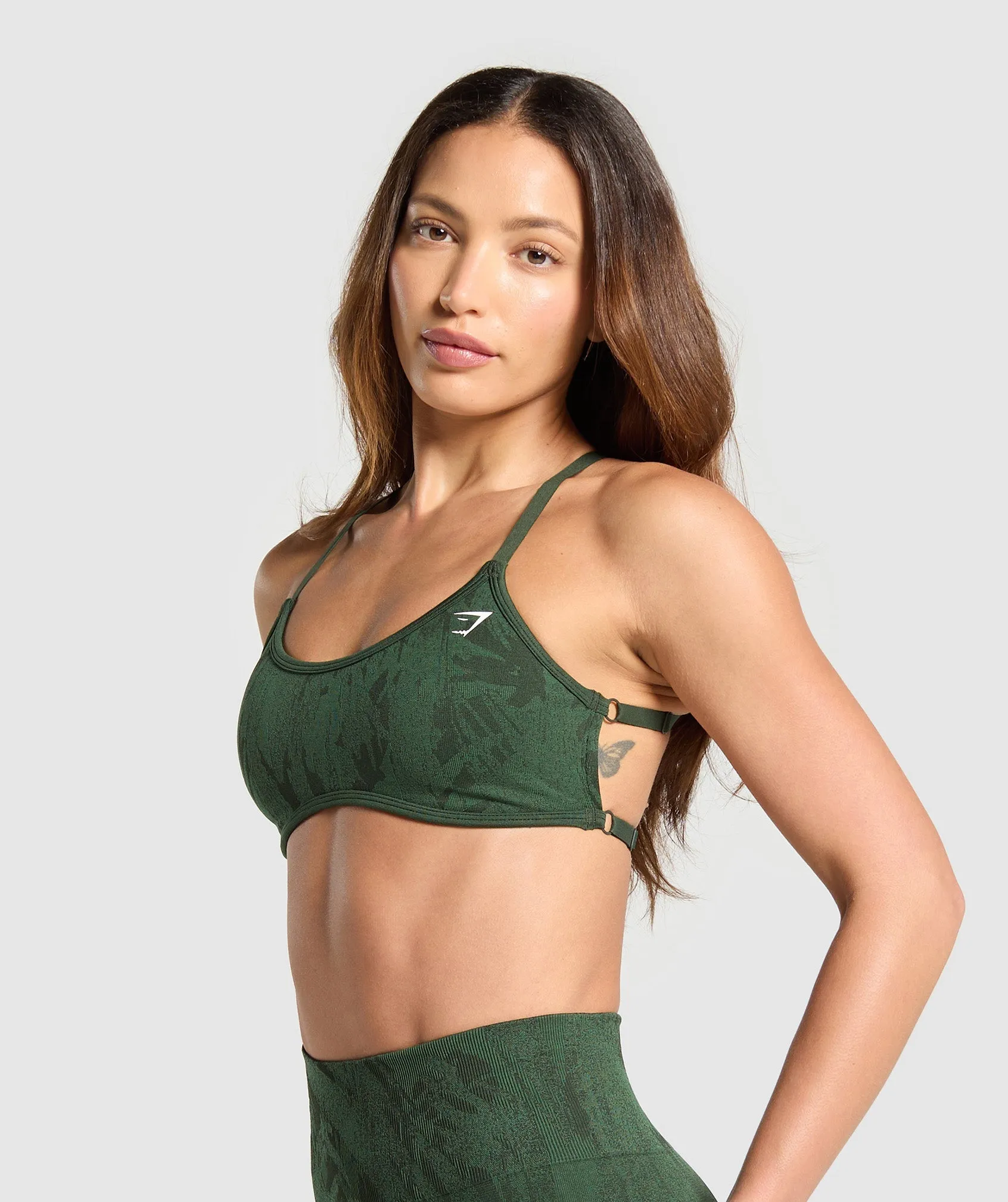 Gymshark Adapt Camo Cross Back Sports Bra - Trail Green/Classic Green sold by Gymshark product image thumbnail 3