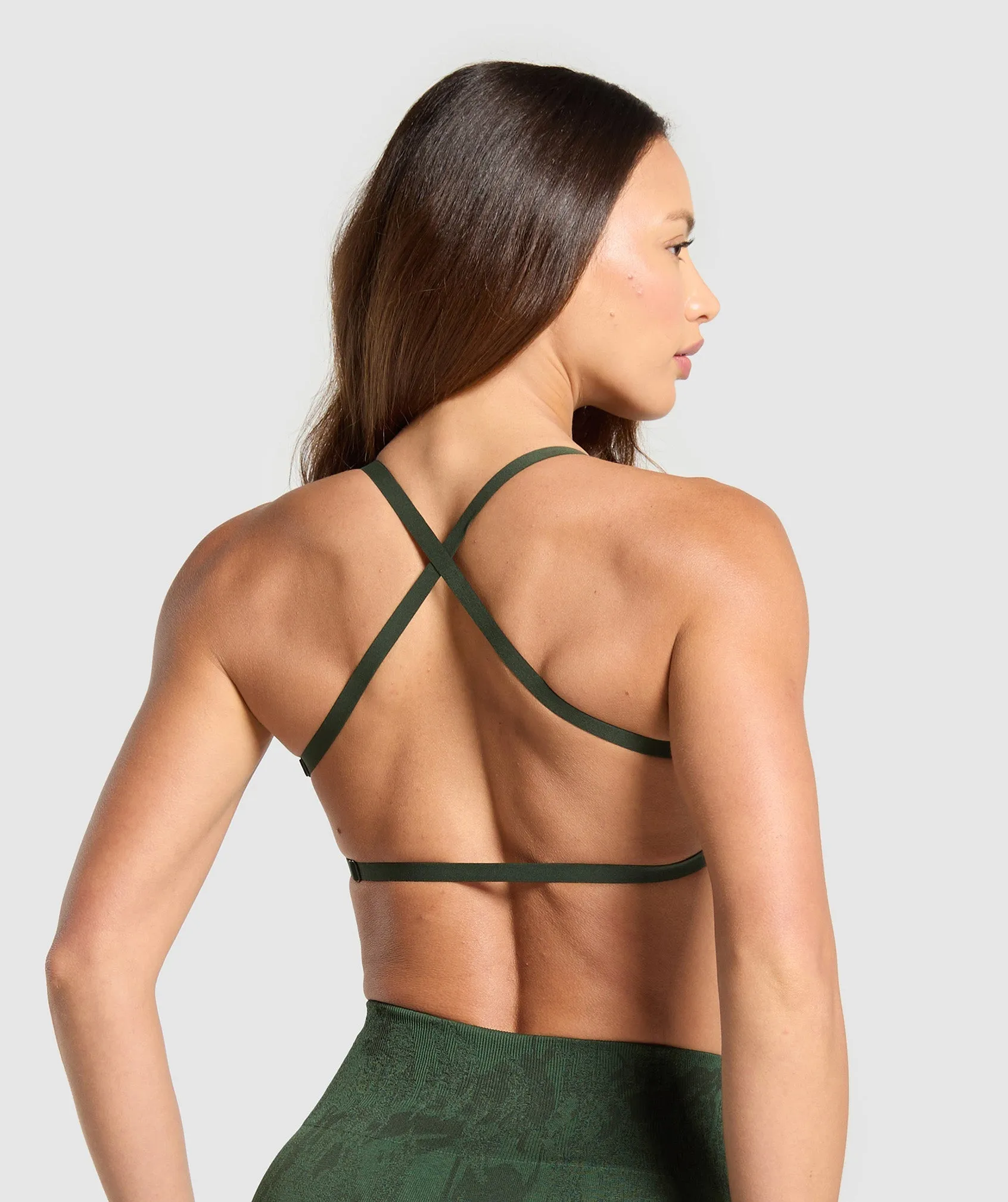 Gymshark Adapt Camo Cross Back Sports Bra - Trail Green/Classic Green sold by Gymshark product image thumbnail 2
