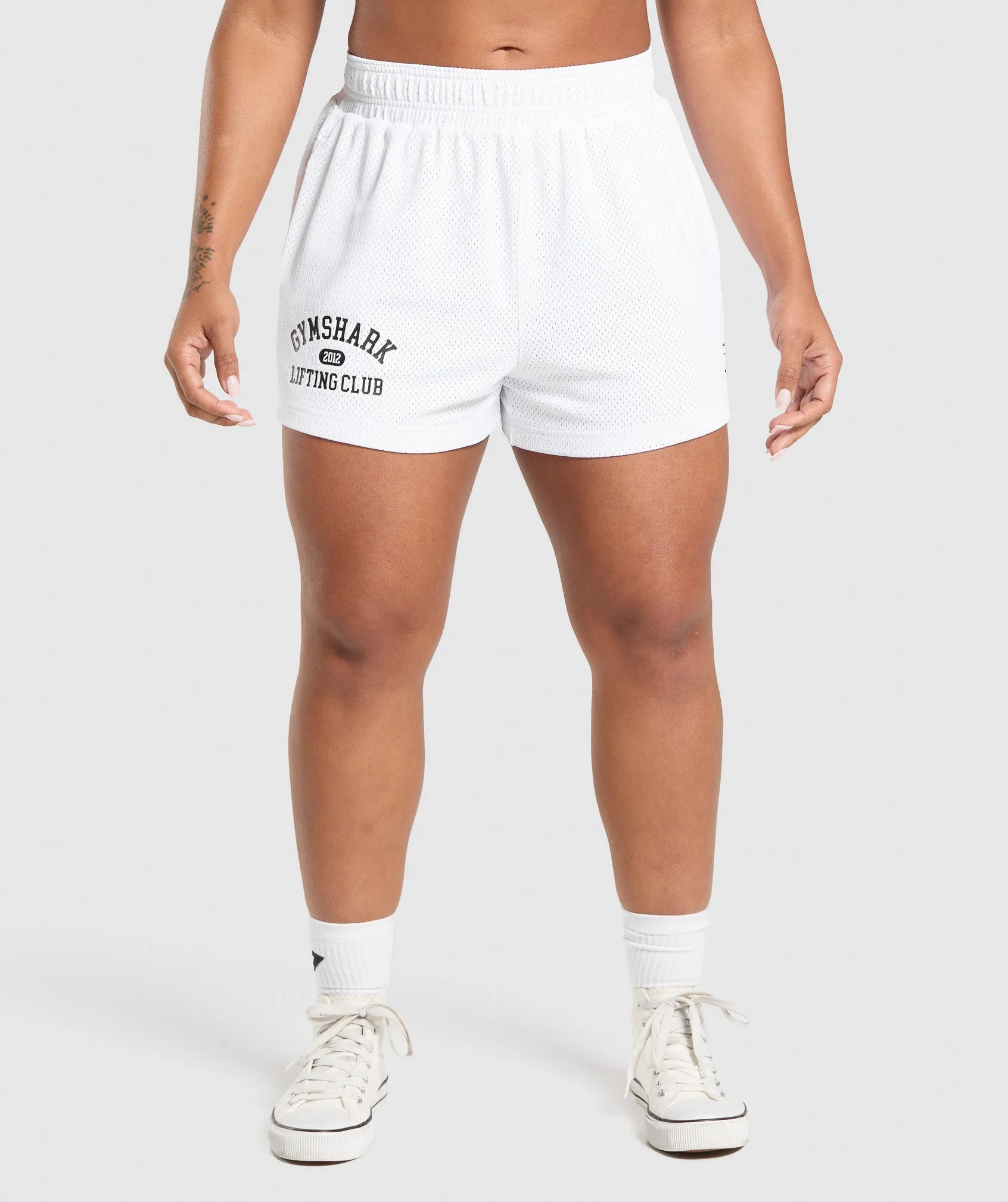 Gymshark Lifting Club Mesh 5" Shorts - White sold by Gymshark