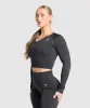 Gymshark Adapt Camo Seamless Long Sleeve Top - Asphalt Grey/Black sold by Gymshark