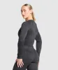 Gymshark Adapt Camo Seamless Long Sleeve Top - Asphalt Grey/Black sold by Gymshark