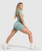 Gymshark Corset Seamless Shorts - Celeste Blue sold by Gymshark