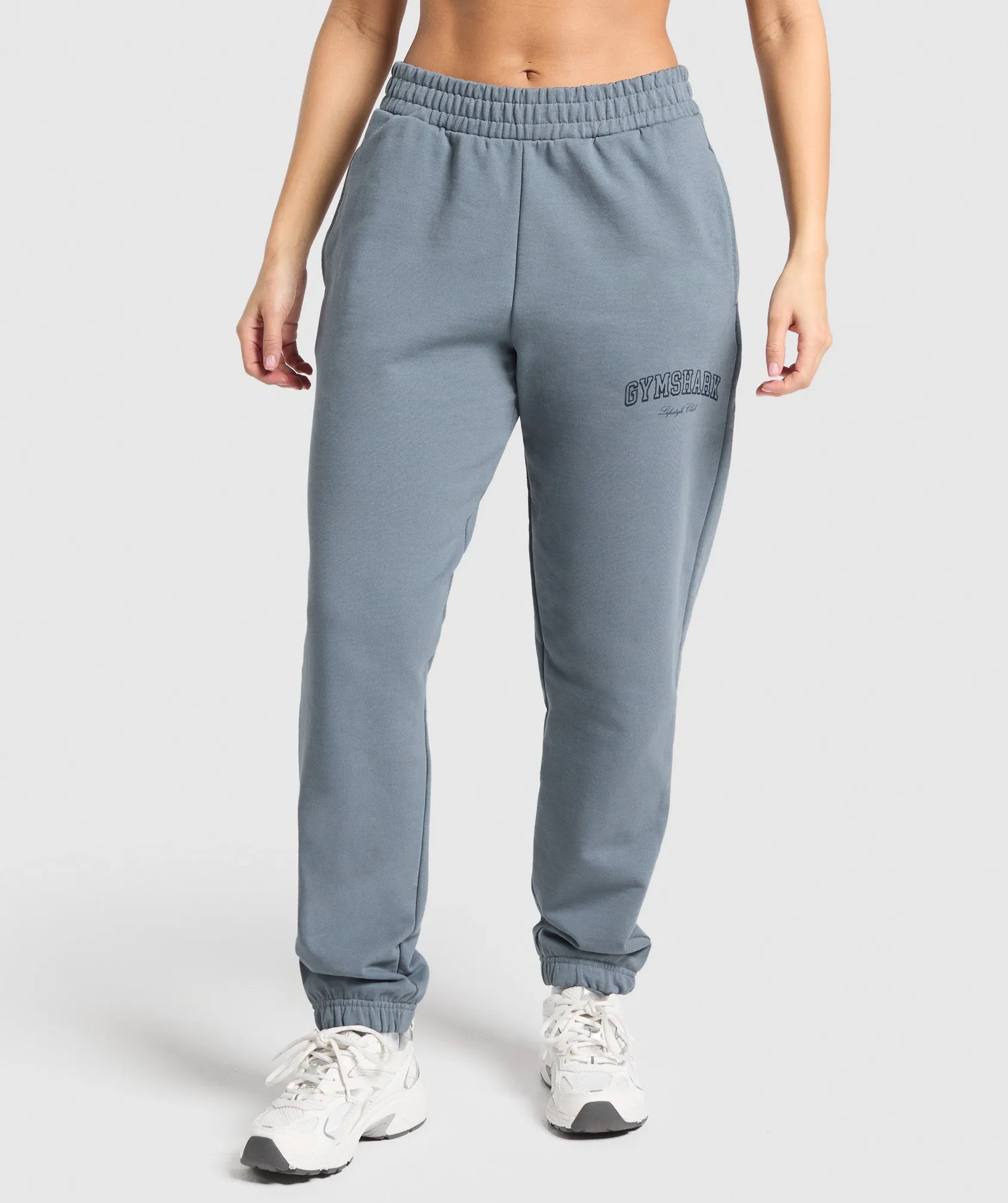 Gymshark Campus Classics Graphic Joggers - Iron Blue sold by Gymshark