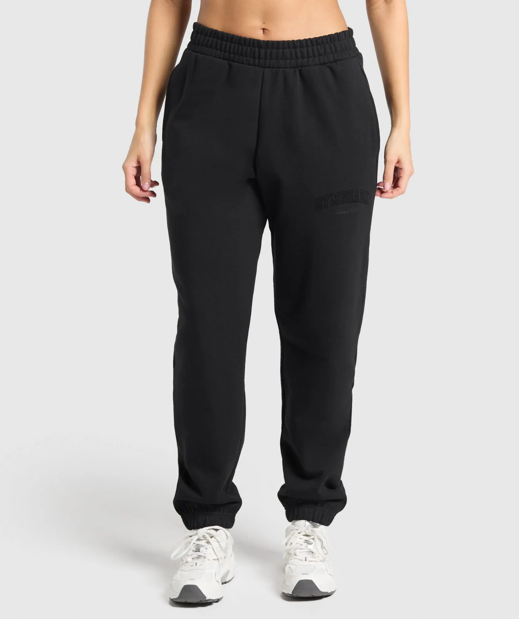 Gymshark Campus Classics Graphic Joggers - Black sold by Gymshark