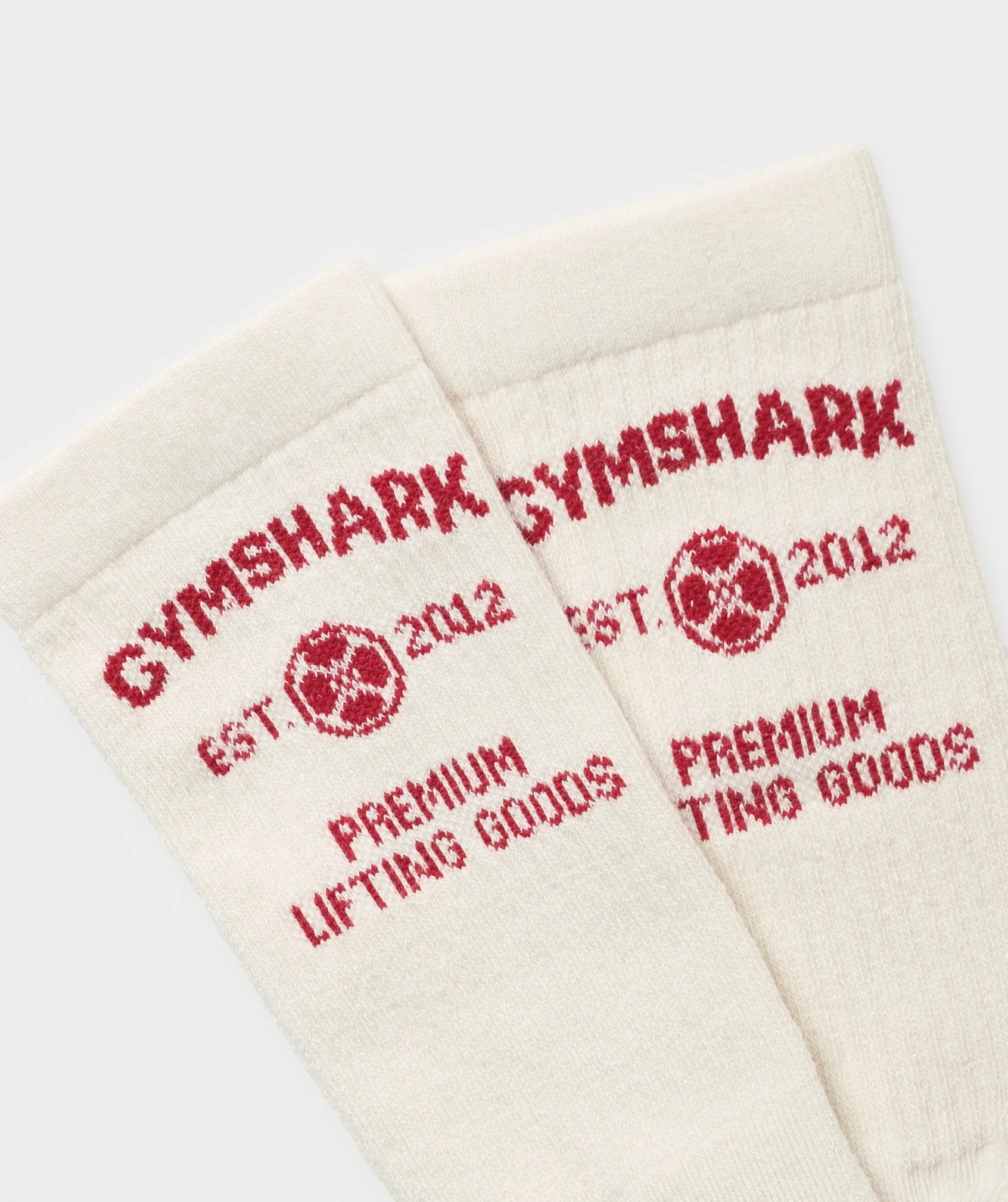 Gymshark Weight Plate Crew Socks Single - Oat White sold by Gymshark product image thumbnail 2
