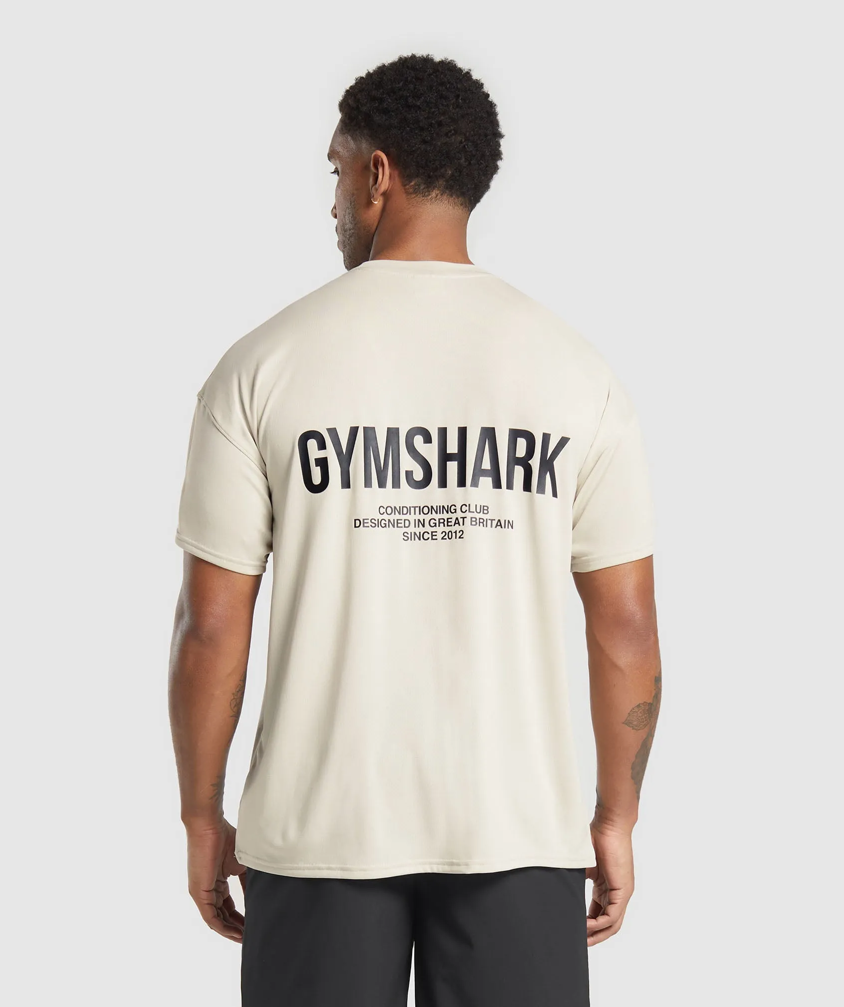 Gymshark Conditioning Club Oversized T-Shirt - Pebble Grey sold by Gymshark