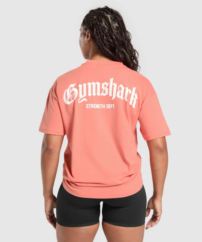 Gymshark Strength Department Graphic T-Shirt - Muted Coral sold by Gymshark