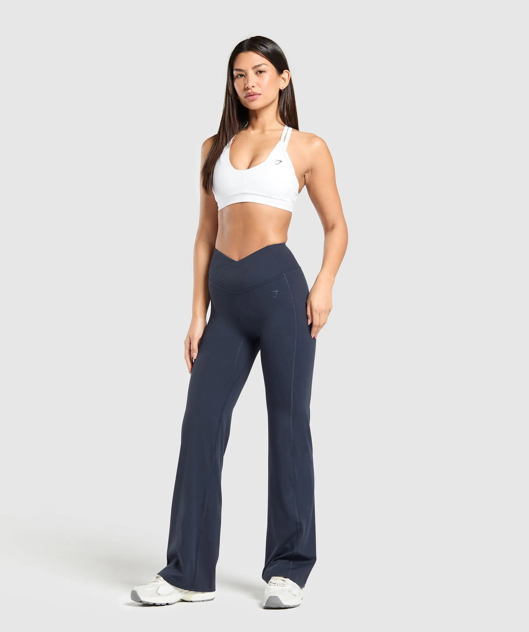 Gymshark Crossover Flared Leggings - Heavy Blue sold by Gymshark product image thumbnail 4