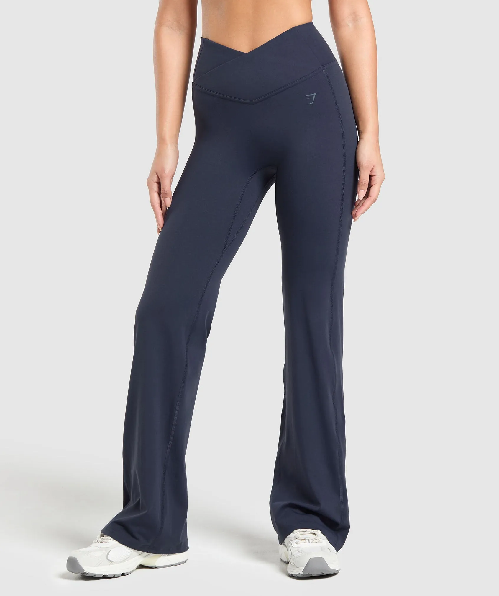 Gymshark Crossover Flared Leggings - Heavy Blue sold by Gymshark