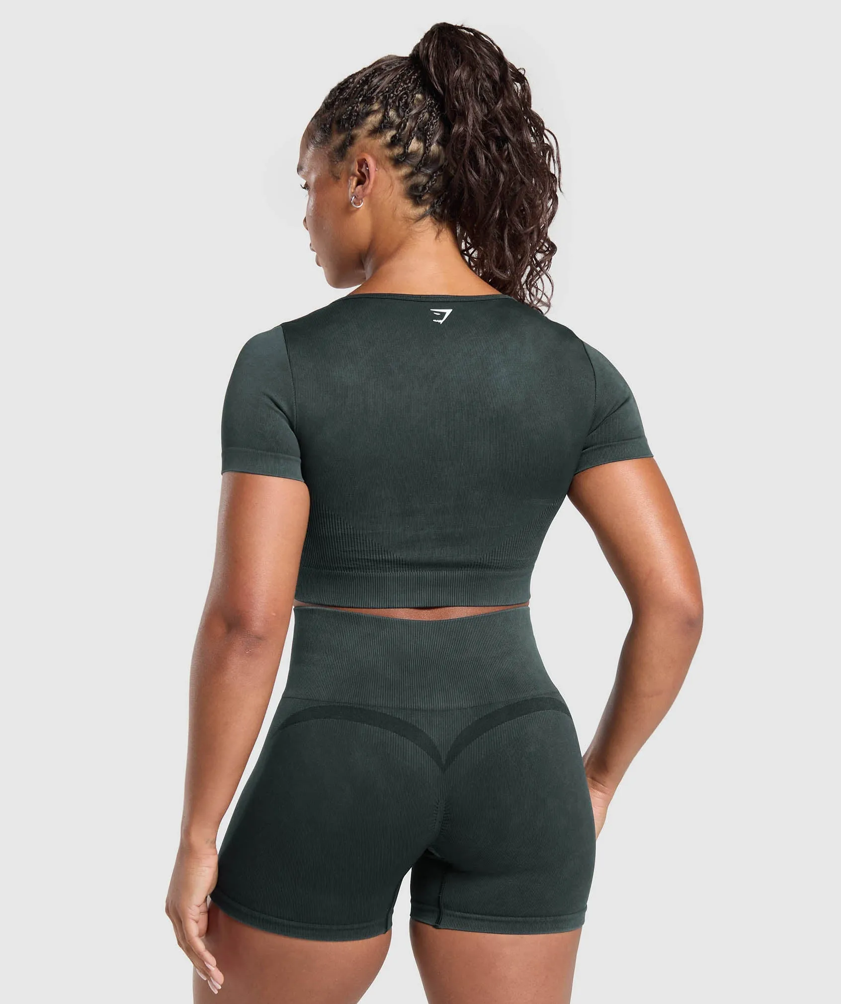 Gymshark Gains Seamless Washed Crop Top - Black sold by Gymshark product image thumbnail 2
