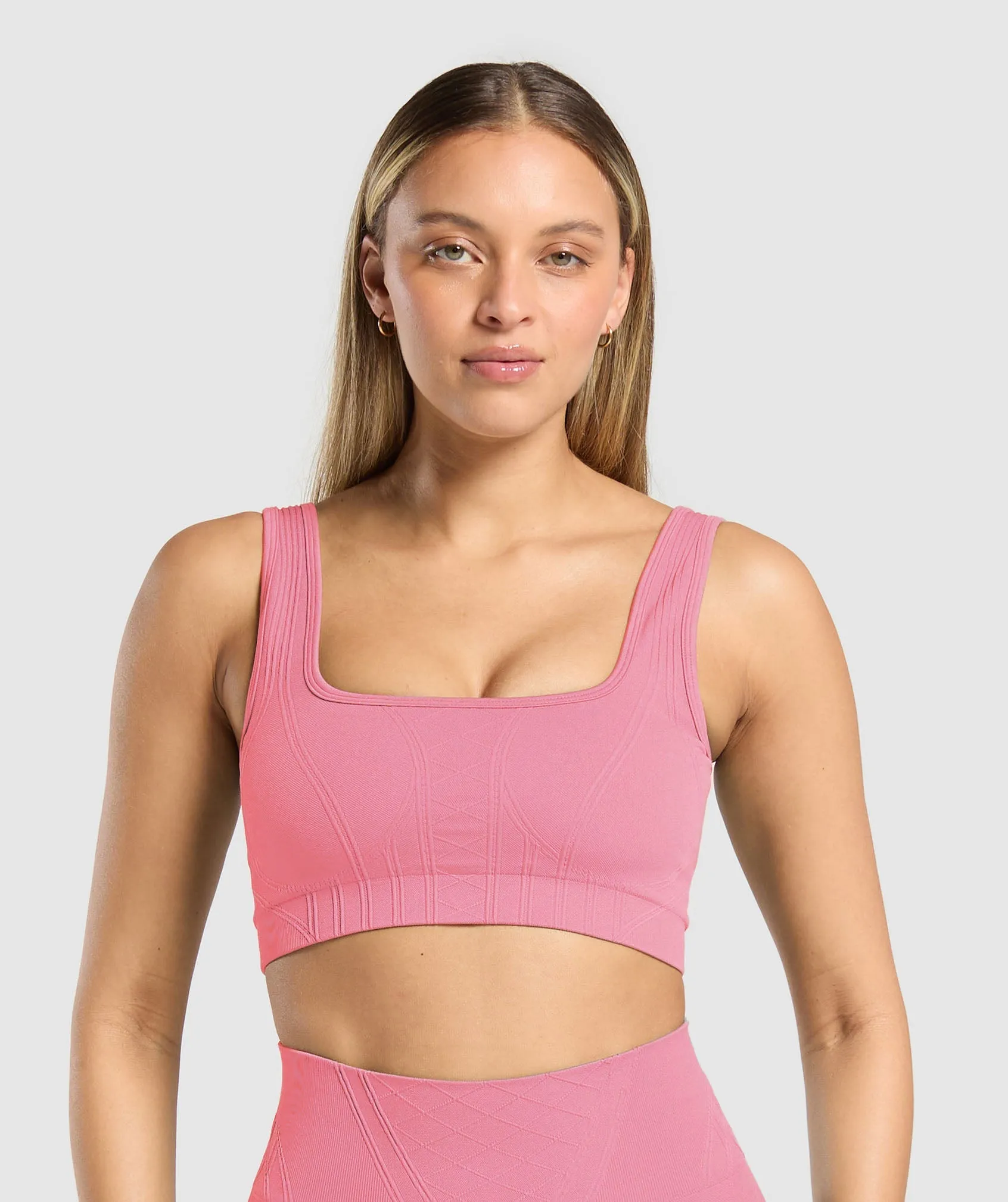 Gymshark Corset Seamless Sports Bra - Sunset Pink sold by Gymshark