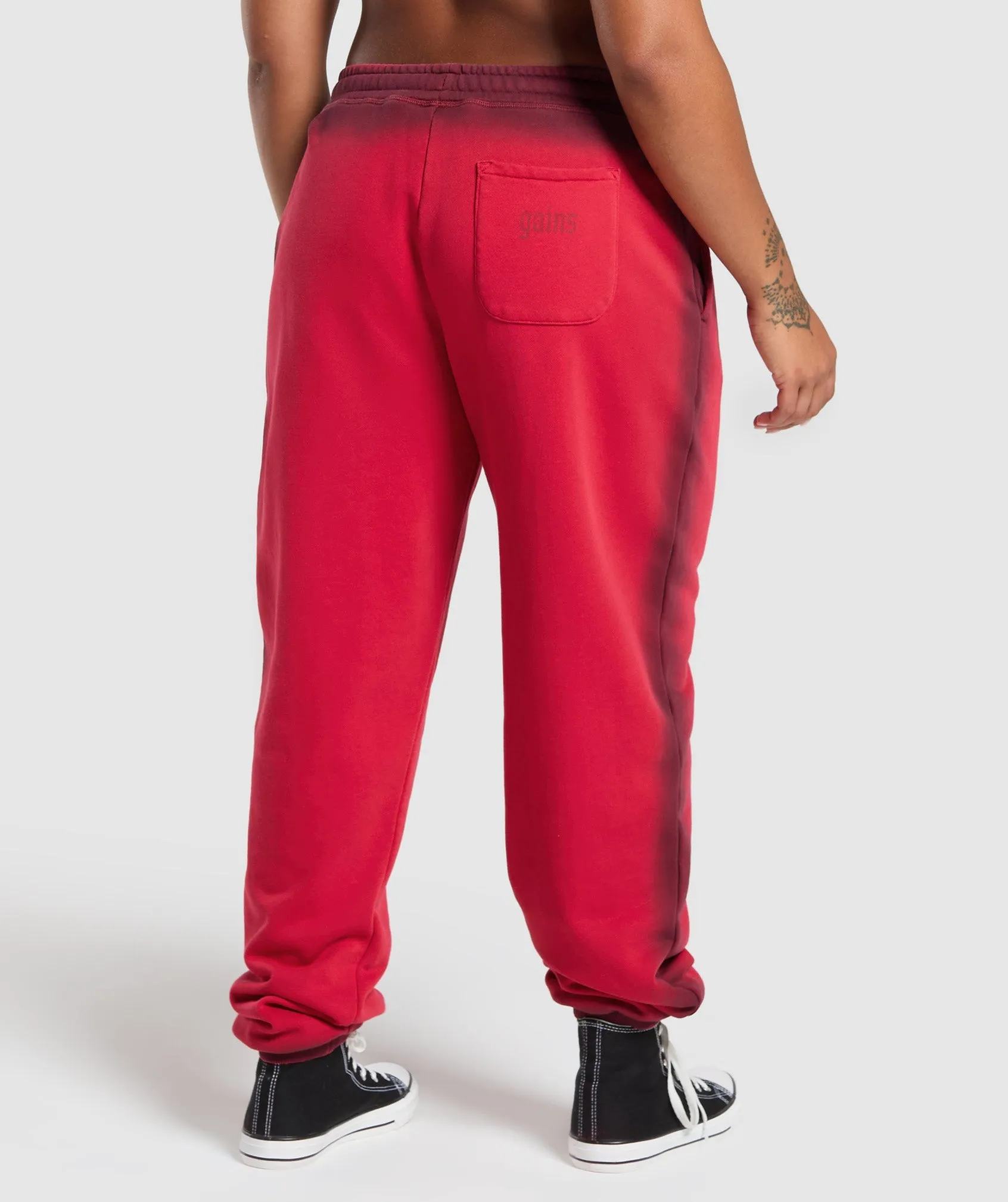 Gymshark Gains Washed Loopback Joggers - Red sold by Gymshark product image thumbnail 2