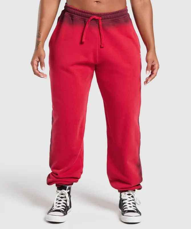 Gymshark Gains Washed Loopback Joggers - Red sold by Gymshark
