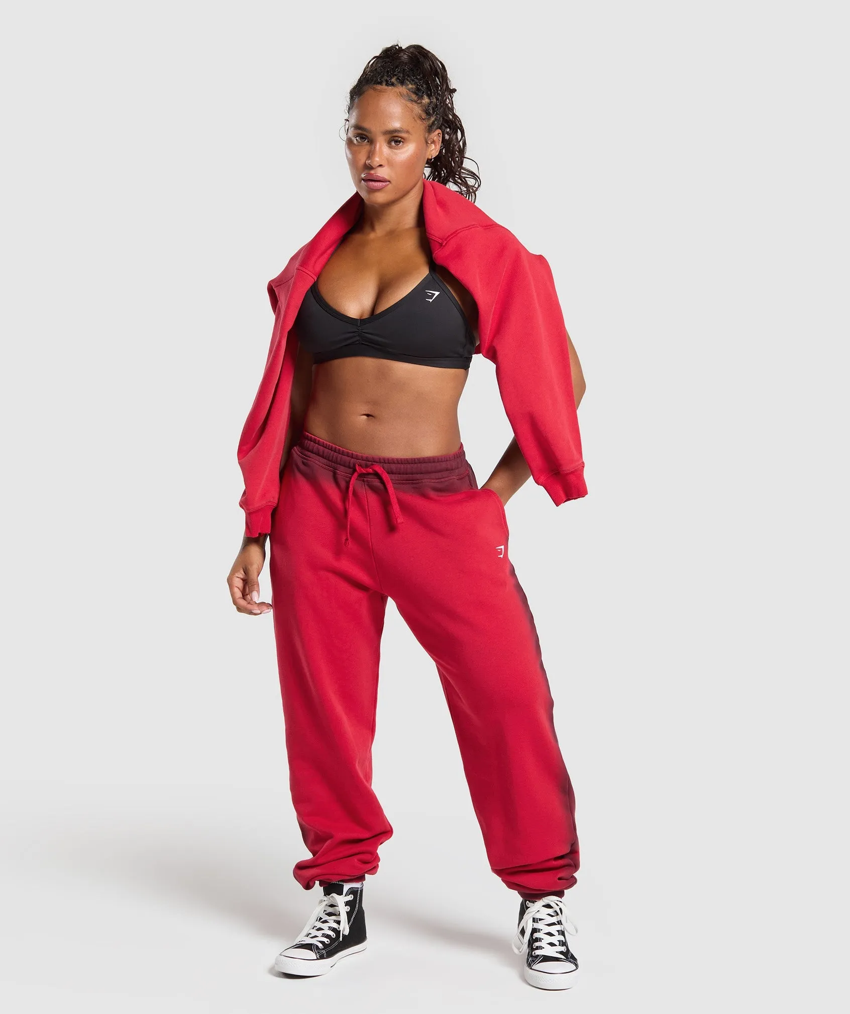 Gymshark Gains Washed Loopback Joggers - Red sold by Gymshark product image thumbnail 4