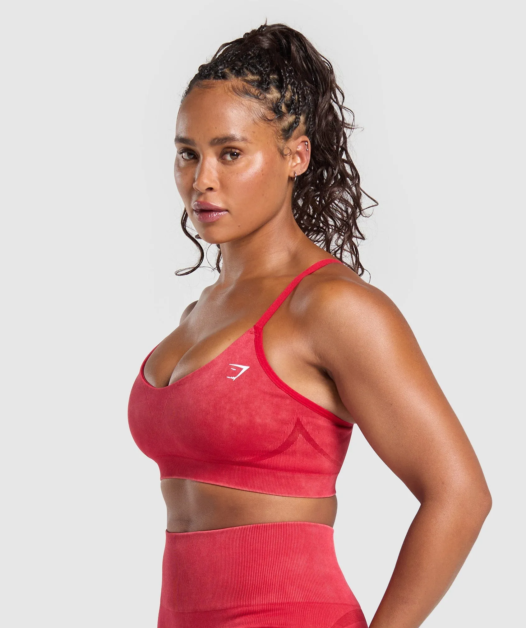 Gymshark Gains Seamless Washed Sports Bra - Carmine Red sold by Gymshark product image thumbnail 3