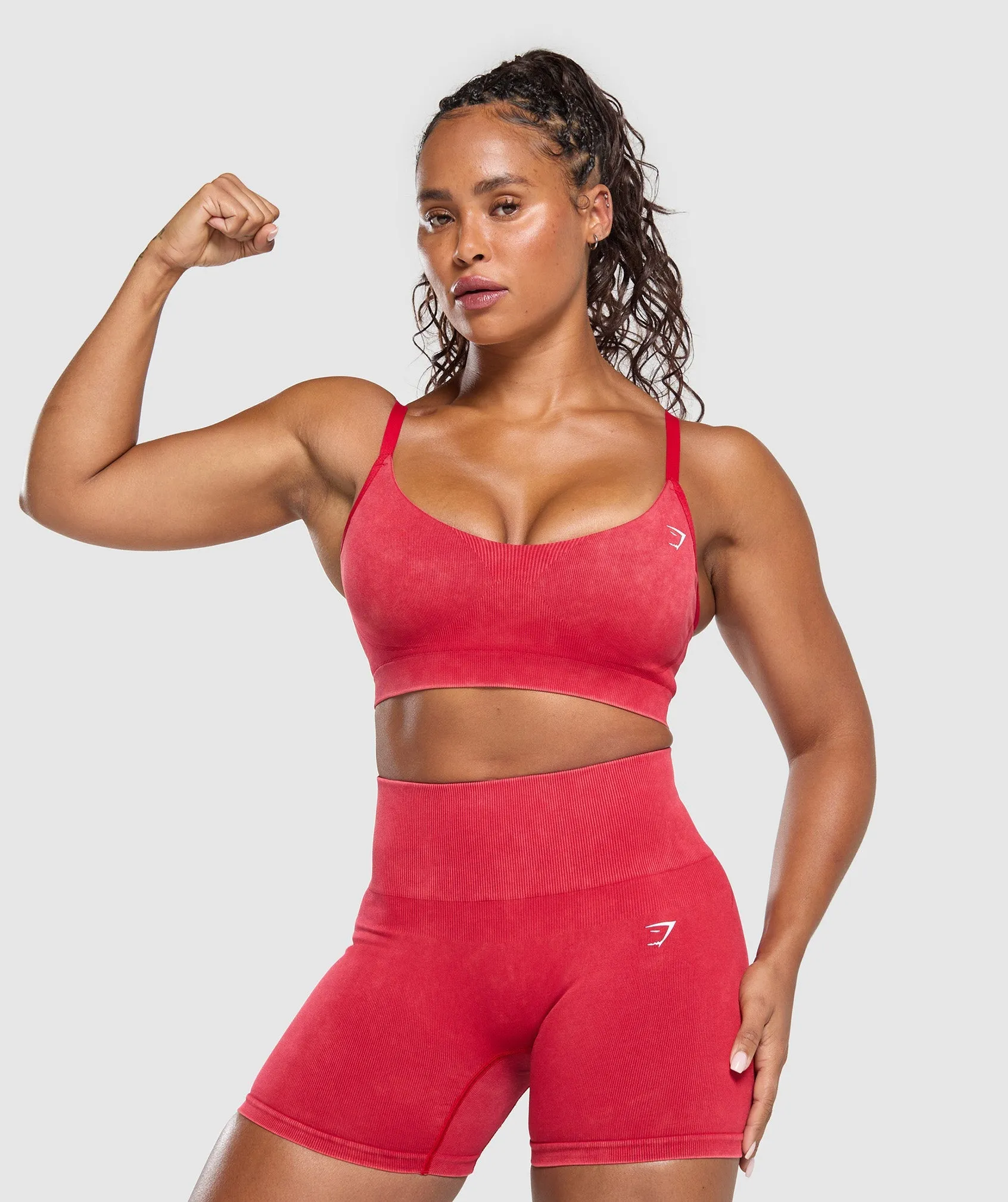 Gymshark Gains Seamless Washed Sports Bra - Carmine Red sold by Gymshark product image thumbnail 5