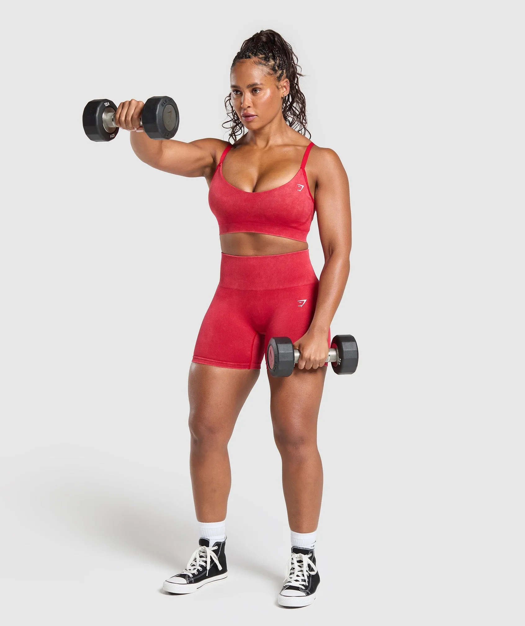 Gymshark Gains Seamless Washed Sports Bra - Carmine Red sold by Gymshark product image thumbnail 4