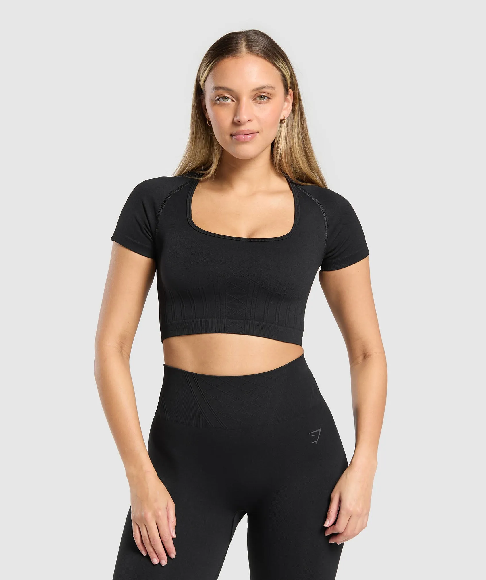 Gymshark Corset Seamless Crop Top - Black sold by Gymshark