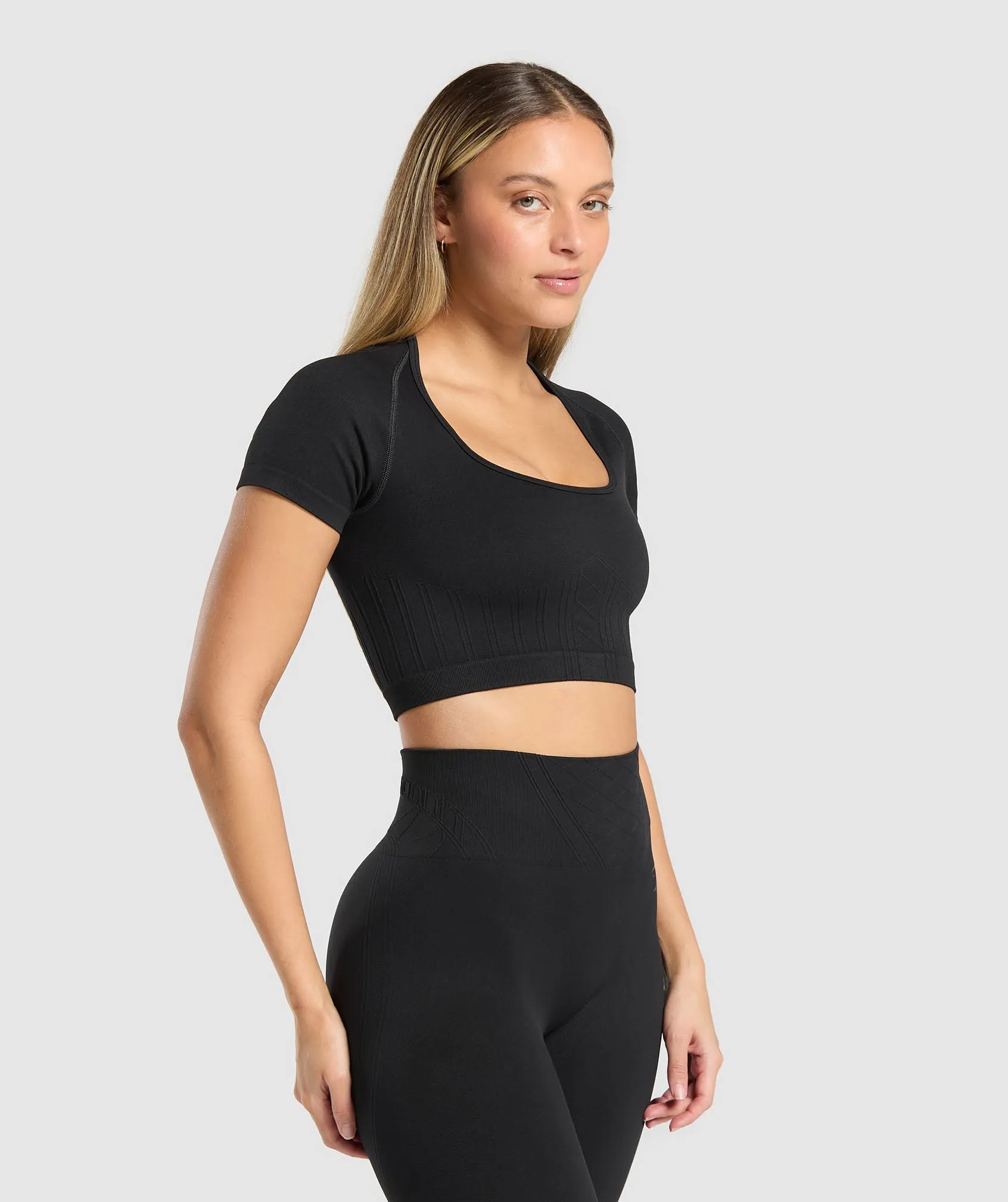 Gymshark Corset Seamless Crop Top - Black sold by Gymshark product image thumbnail 3