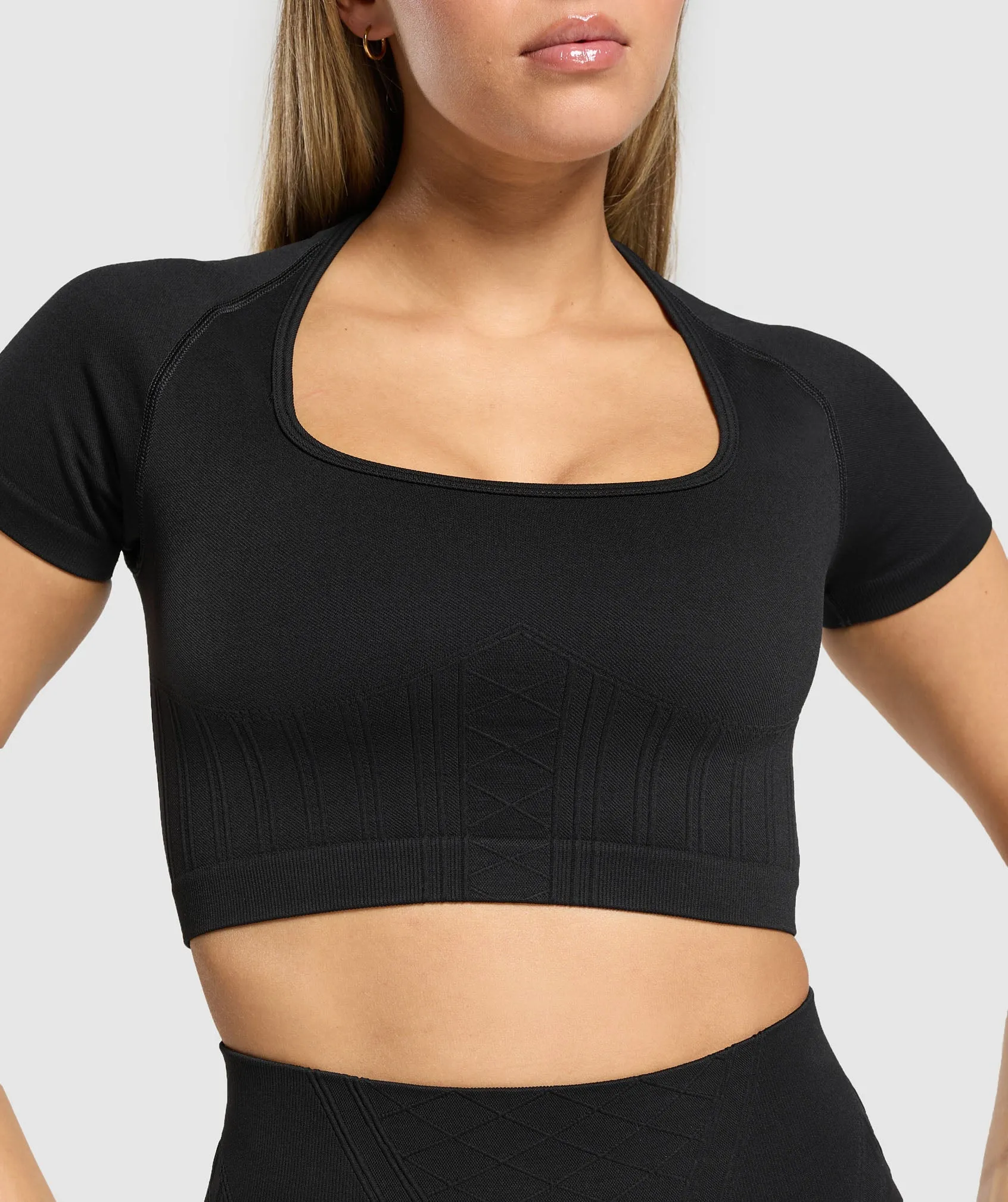 Gymshark Corset Seamless Crop Top - Black sold by Gymshark product image thumbnail 5