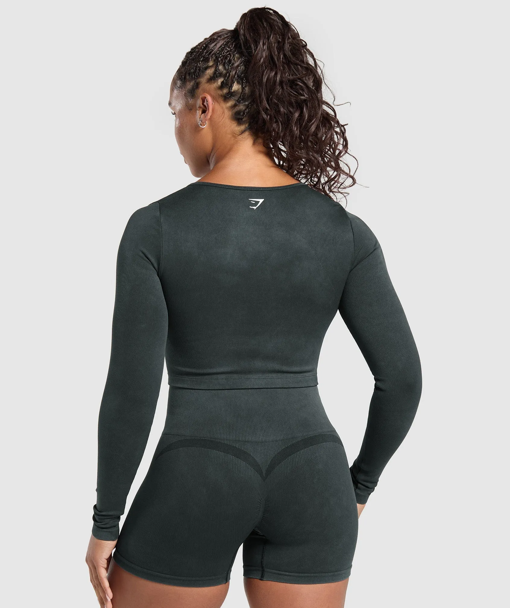 Gymshark Gains Seamless Washed Zip Up Jacket - Black sold by Gymshark product image thumbnail 2