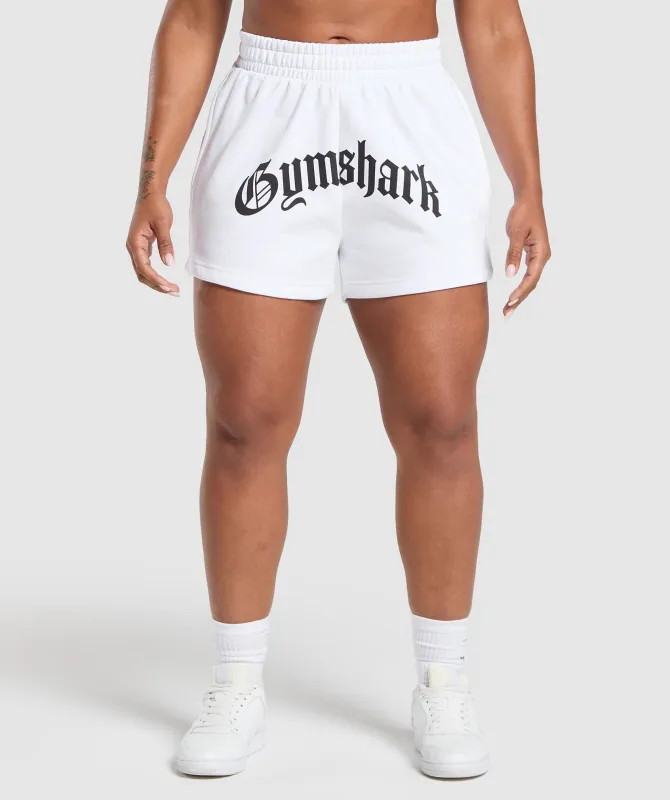 Gymshark Strength Department Graphic Shorts - White sold by Gymshark