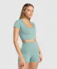 Gymshark Corset Seamless Crop Top - Celeste Blue sold by Gymshark