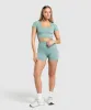 Gymshark Corset Seamless Crop Top - Celeste Blue sold by Gymshark