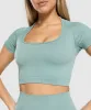 Gymshark Corset Seamless Crop Top - Celeste Blue sold by Gymshark
