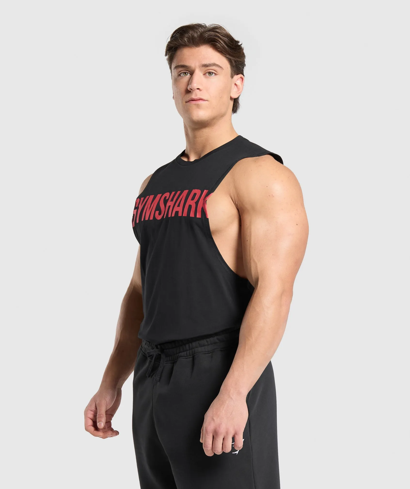 Gymshark Prime Drop Arm Tank - Black/Vivid Red sold by Gymshark product image thumbnail 3