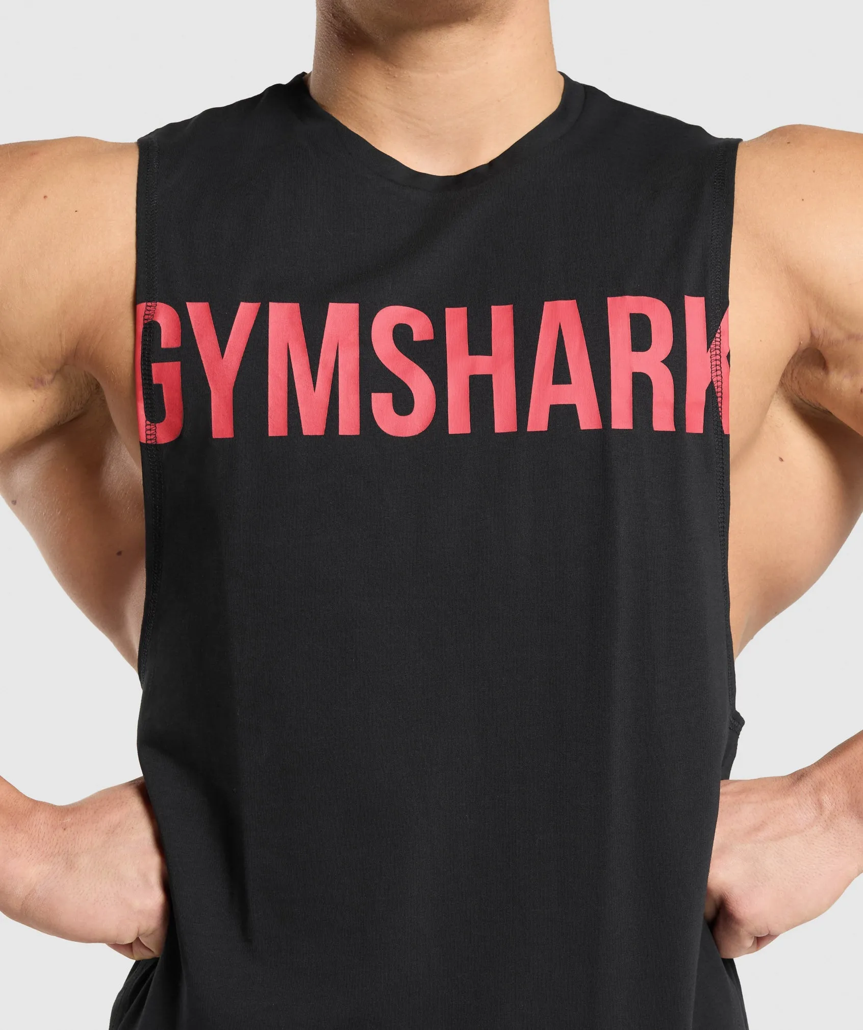 Gymshark Prime Drop Arm Tank - Black/Vivid Red sold by Gymshark product image thumbnail 5