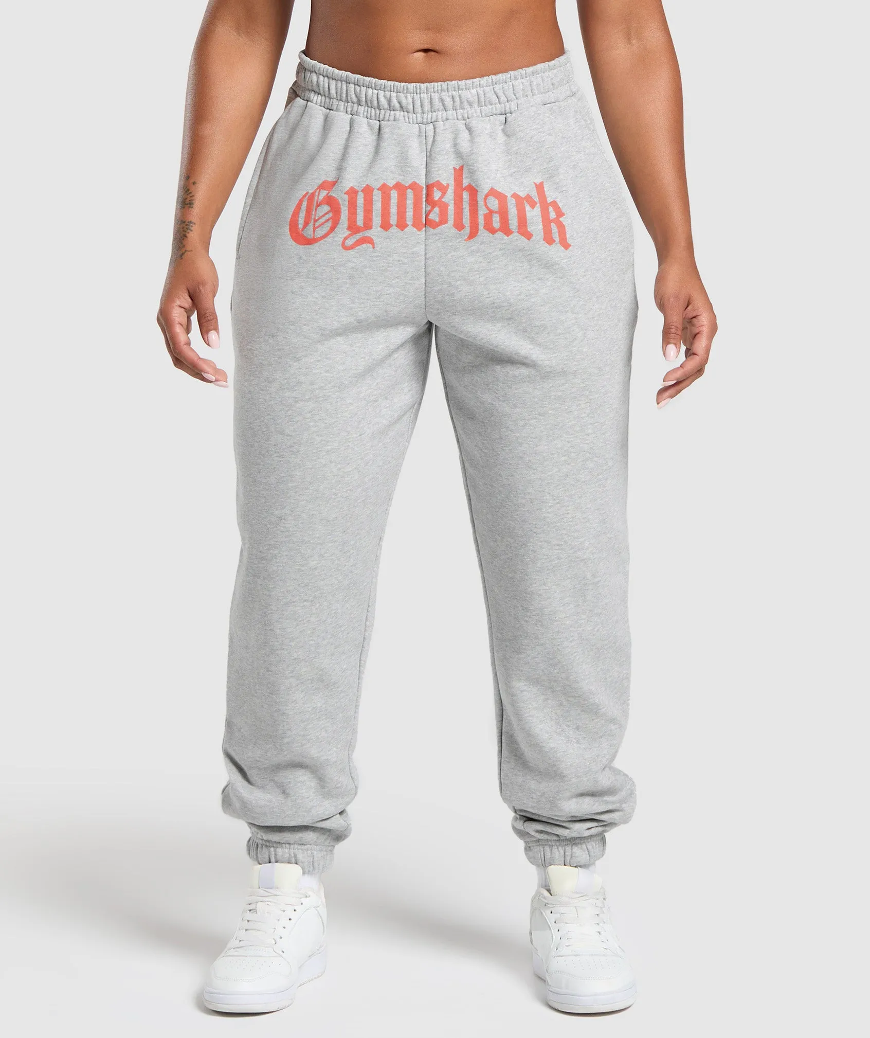 Gymshark Strength Department Graphic Joggers - Light Grey Core Marl sold by Gymshark