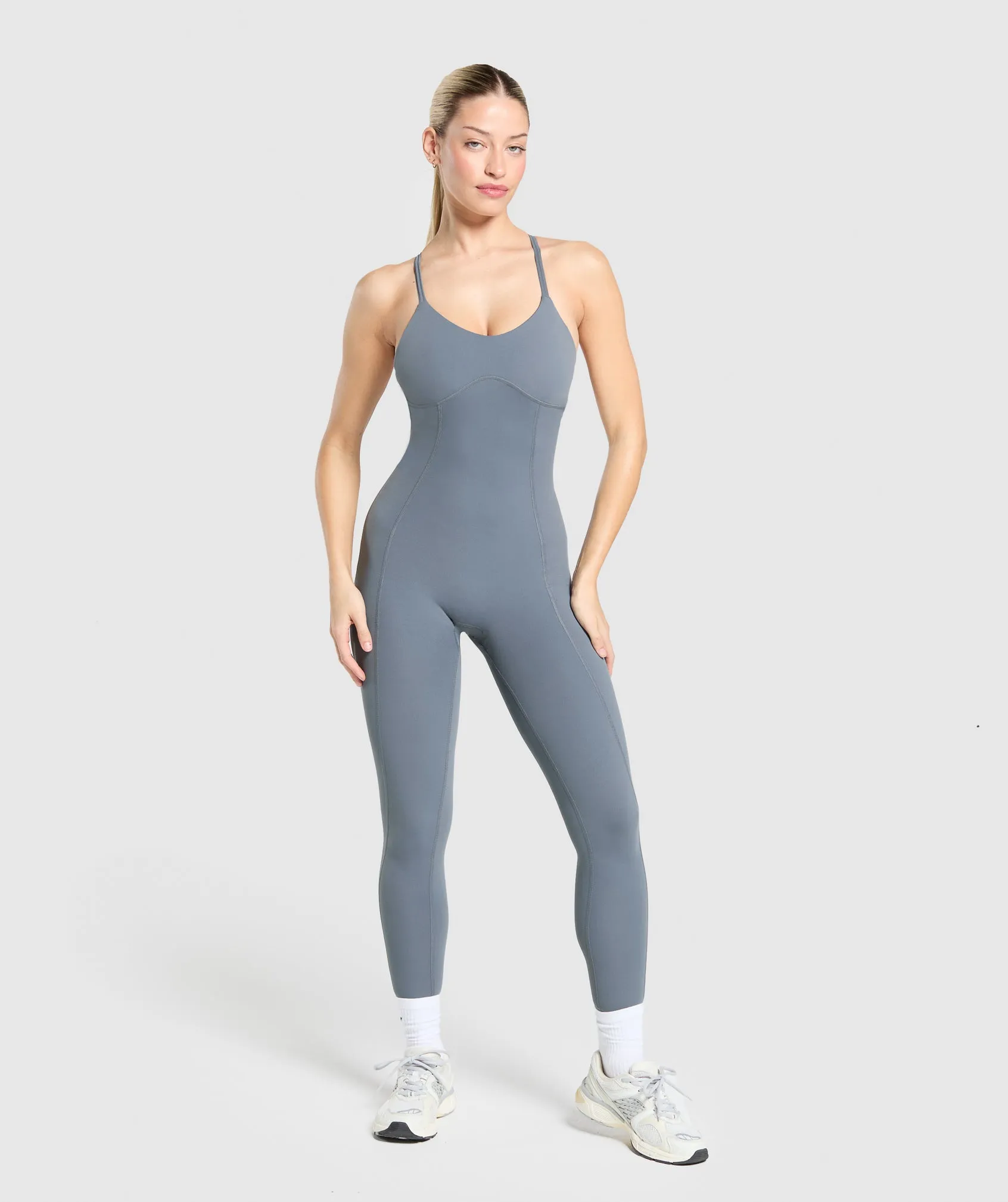 Gymshark Strappy All In One - Iron Blue sold by Gymshark