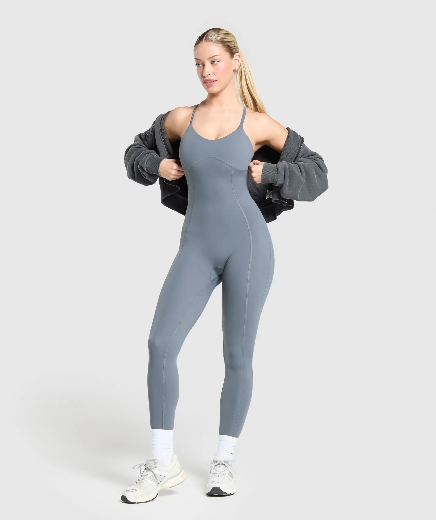 Gymshark Strappy All In One - Iron Blue sold by Gymshark product image thumbnail 4