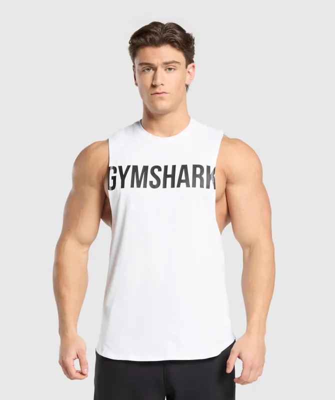 Gymshark Prime Drop Arm Tank - White sold by Gymshark