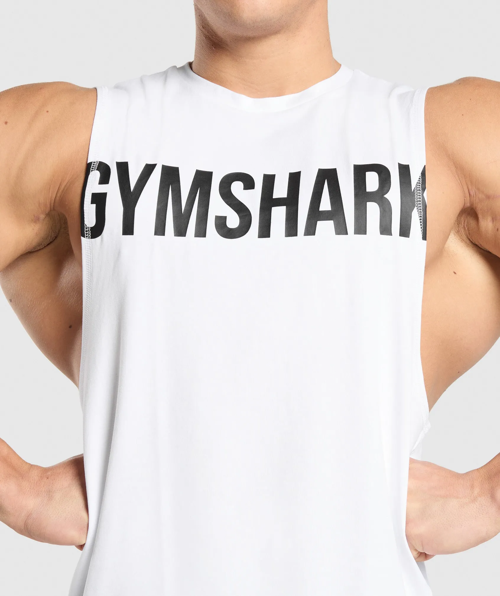Gymshark Prime Drop Arm Tank - White sold by Gymshark product image thumbnail 5