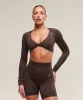 Gymshark Adapt Animal X Whitney Seamless Long Sleeve Top - Archive Brown/Soft Brown sold by Gymshark
