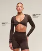 Gymshark Adapt Animal X Whitney Seamless Long Sleeve Top - Archive Brown/Soft Brown sold by Gymshark