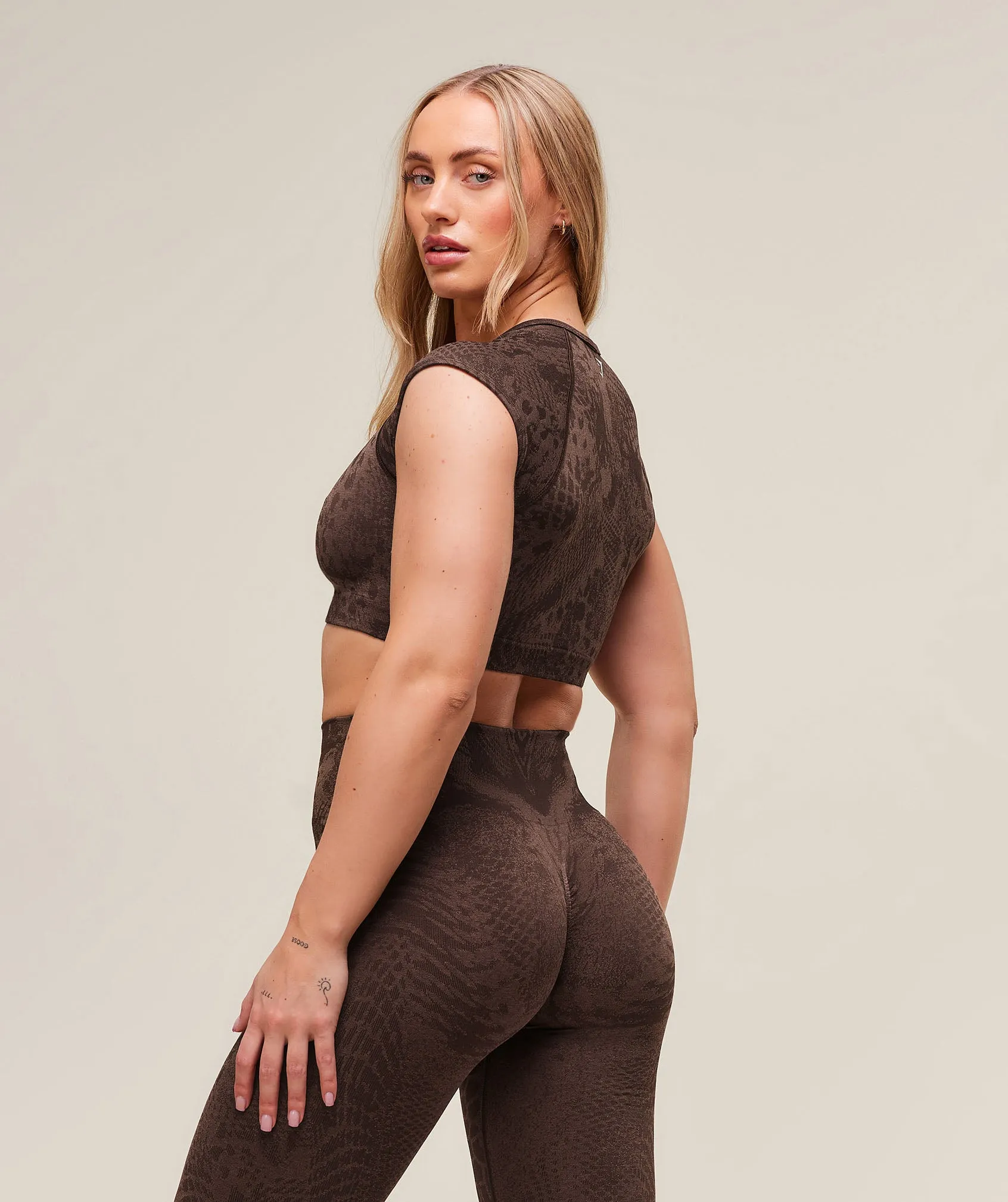 Gymshark Adapt Animal X Whitney Seamless Crop Top - Brown sold by Gymshark product image thumbnail 2