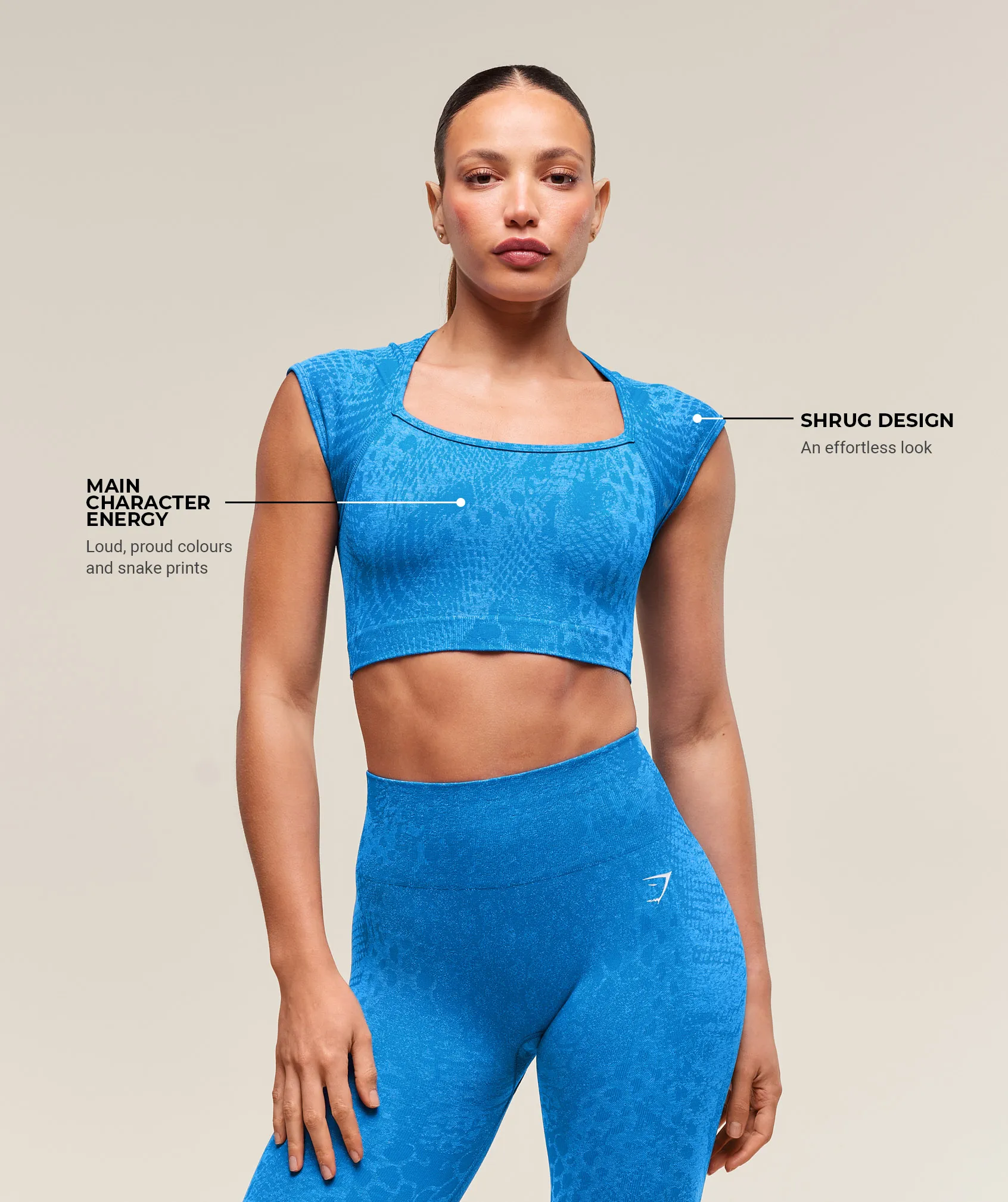 Gymshark Adapt Animal X Whitney Seamless Crop Top - Barbell Blue/Gentle Blue sold by Gymshark product image thumbnail 5